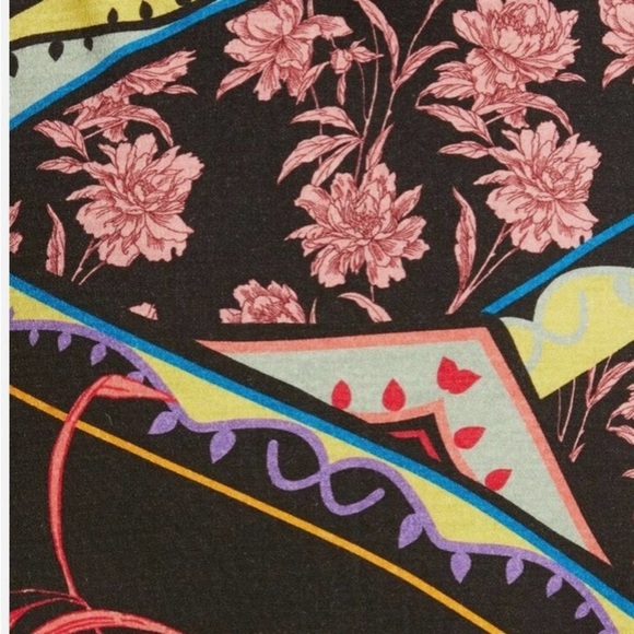 ETRO Black Floral Print V-Neck Dress - Picture 5 of 5